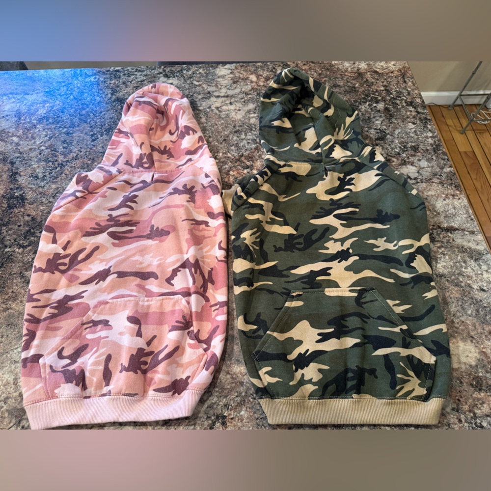 Pink and Green Camouflage Dog Hoodies
